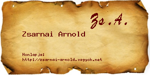 Zsarnai Arnold névjegykártya